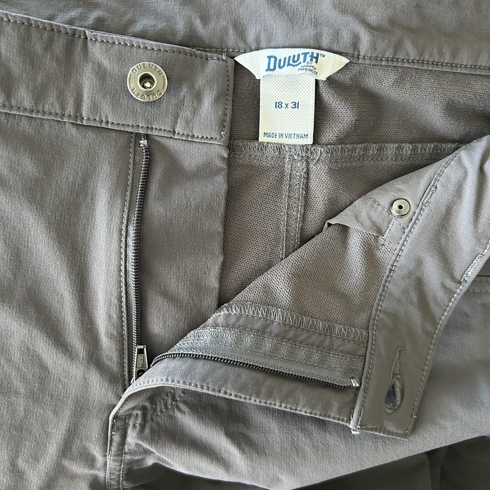 Duluth Trading Co Pants Womens 18x31 Gray Hiking Nylon Stretch Zip Pockets Trail - Picture 6 of 16